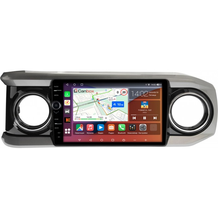 Штатная магнитола Toyota Tacoma III 2015-2022 (черная) Canbox H-Line 7852-10-1431 на Android 10 (4G-SIM, 3/32, DSP, QLed)