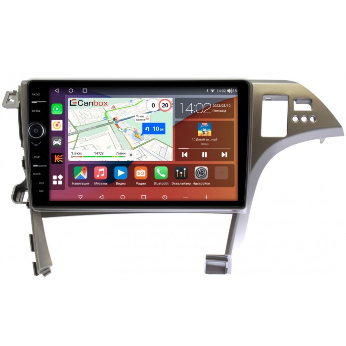 Штатная магнитола Toyota Prius III (XW30) 2009-2015 (правый руль) Canbox H-Line 7852-10-780 на Android 10 (4G-SIM, 3/32, DSP, QLed)