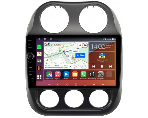 Jeep Compass, Liberty (Patriot) (2009-2016) Canbox H-Line 7852-10-810 на Android 10 (4G-SIM, 3/32, DSP, QLed)