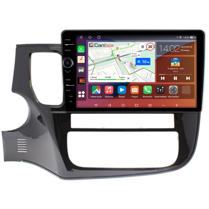 Штатная магнитола Mitsubishi Outlander III 2012-2022 Canbox H-Line 7853-10-493 на Android 10 (4G-SIM, 4/64, DSP, QLed)