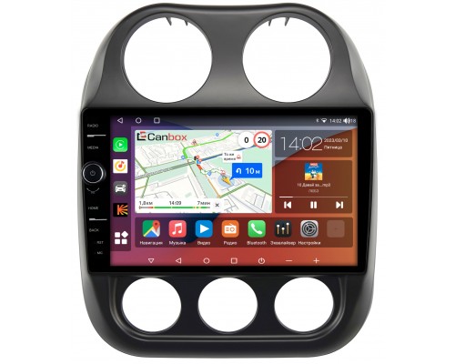 Jeep Compass, Liberty (Patriot) (2009-2016) Canbox H-Line 7853-10-810 на Android 10 (4G-SIM, 4/64, DSP, QLed)