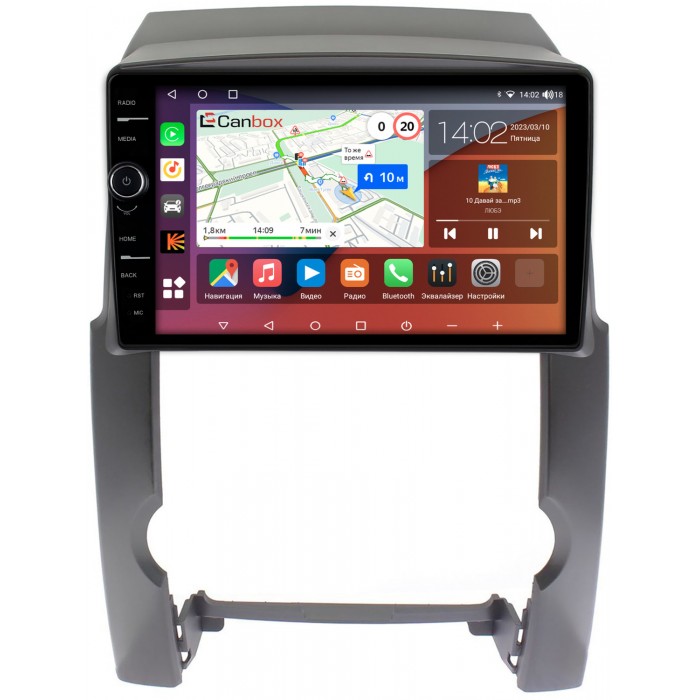 Штатная магнитола Kia Sorento II 2009-2012 (без усилителя) Canbox H-Line 7854-10-1131 на Android 10 (4G-SIM, 6/128, DSP, QLed)