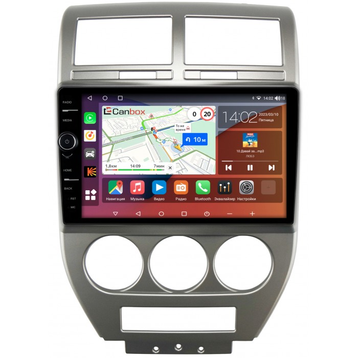 Штатная магнитола Jeep Compass, Liberty (Patriot) (2006-2010) Canbox H-Line 7854-10-328 на Android 10 (4G-SIM, 6/128, DSP, QLed)
