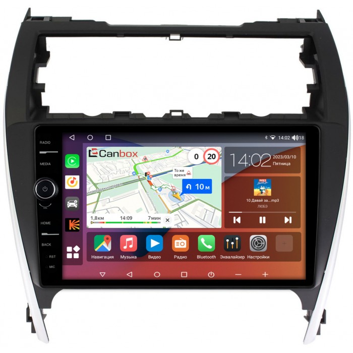 Штатная магнитола Toyota Camry XV50 (2011-2014) (авто из USA) Canbox H-Line 7854-10-466 на Android 10 (4G-SIM, 6/128, DSP, QLed)