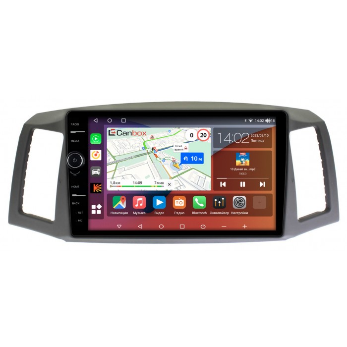 Штатная магнитола Jeep Grand Cherokee 3 (WK) (2004-2007) (руль слева) Canbox H-Line 7855-10-1193 на Android 10 (4G-SIM, 8/256, DSP, QLed)