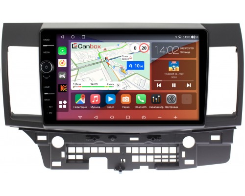 Mitsubishi Lancer X 2007-2018 для авто с Rockford Canbox H-Line 7855-1047 на Android 10 (4G-SIM, 8/256, DSP, QLed)