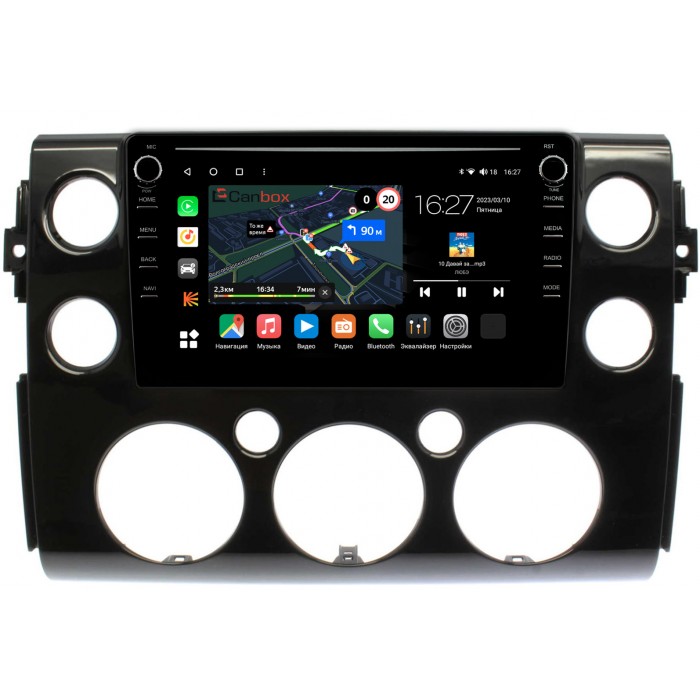 Штатная магнитола Toyota FJ Cruiser (2006-2022) Canbox M-Line 7891-9-188 на Android 10 (4G-SIM, 2/32, DSP, IPS) С крутилками