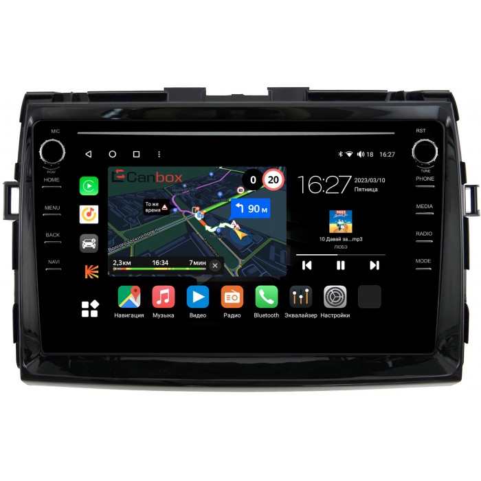 Штатная магнитола Toyota Estima 3, Previa 3 (2006-2019) Canbox M-Line 7891-9-199 на Android 10 (4G-SIM, 2/32, DSP, IPS) С крутилками (глянец)