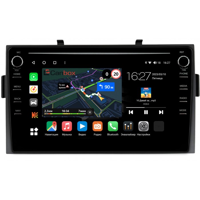 Штатная магнитола Honda Ridgeline (2005-2014) Canbox M-Line 7891-9-2685 на Android 10 (4G-SIM, 2/32, DSP, IPS) С крутилками