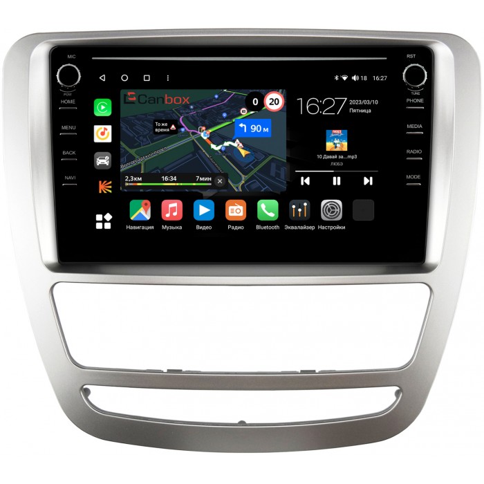 Штатная магнитола JAC T6 (2015-2022) Canbox M-Line 7891-9-4282 на Android 10 (4G-SIM, 2/32, DSP, IPS) С крутилками