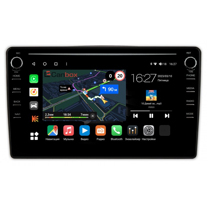 Штатная магнитола Suzuki Alto (2009-2014) Canbox M-Line 7891-9-689 на Android 10 (4G-SIM, 2/32, DSP, IPS) С крутилками