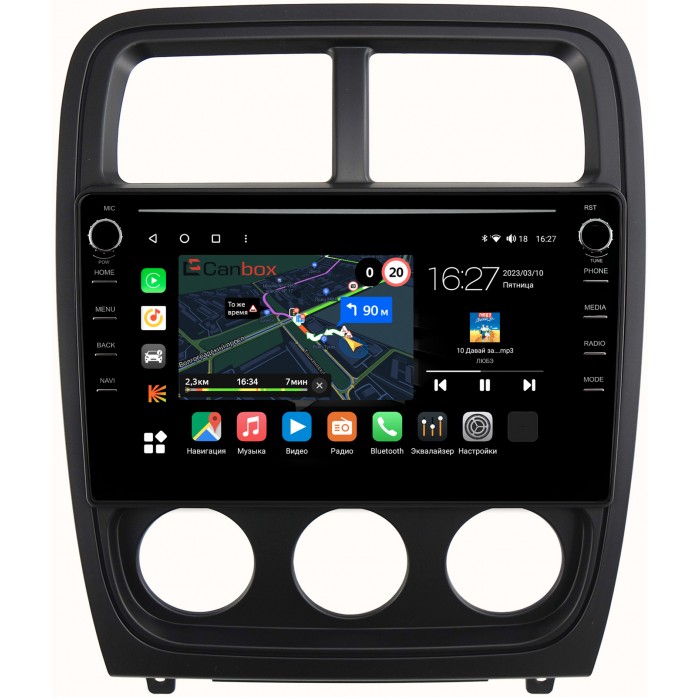 Штатная магнитола Dodge Caliber (2009-2013) Canbox M-Line 7891-9-caliber на Android 10 (4G-SIM, 2/32, DSP, IPS) С крутилками