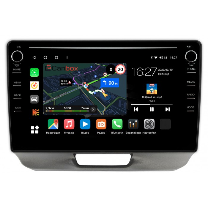 Штатная магнитола Honda N-BOX (2011-2017) Canbox M-Line 7891-9-HO204N на Android 10 (4G-SIM, 2/32, DSP, IPS) С крутилками