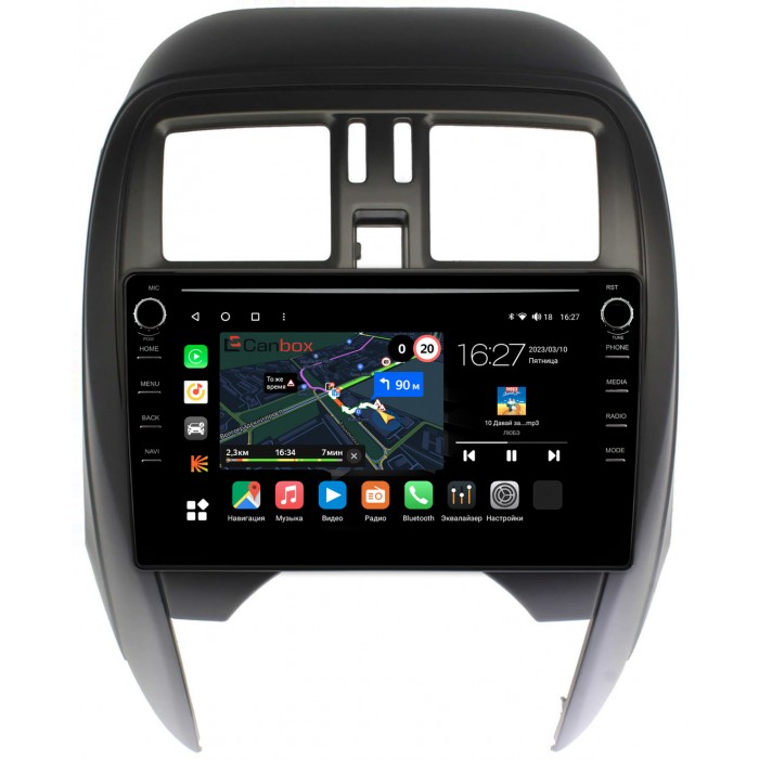 Штатная магнитола Nissan March IV (K13) 2013-2022 Canbox M-Line 7891-9-NI097N на Android 10 (4G-SIM, 2/32, DSP, IPS) С крутилками