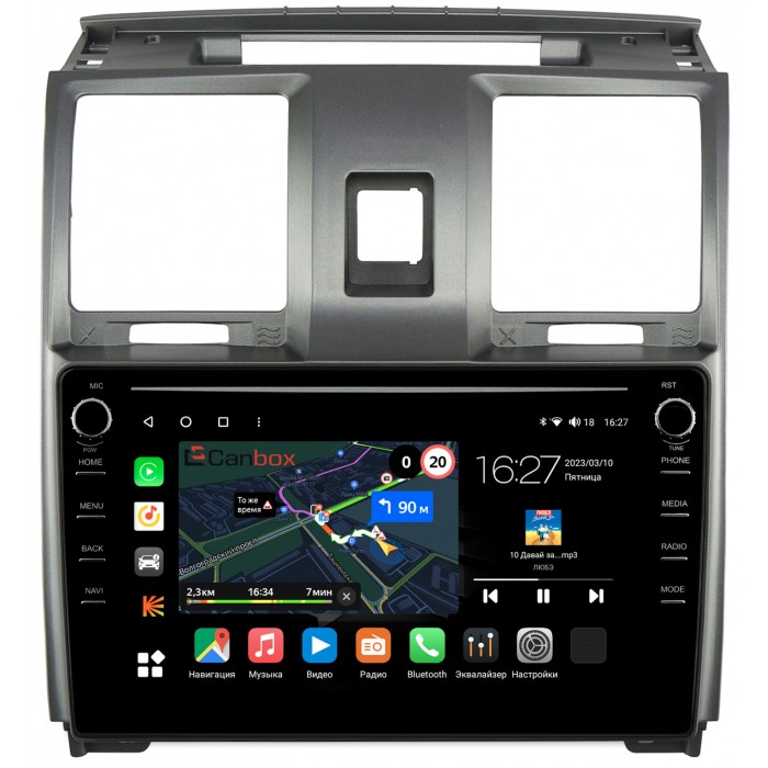 Штатная магнитола UAZ Patriot I 2012-2016 Canbox M-Line 7891-9-UA006N на Android 10 (4G-SIM, 2/32, DSP, IPS) С крутилками