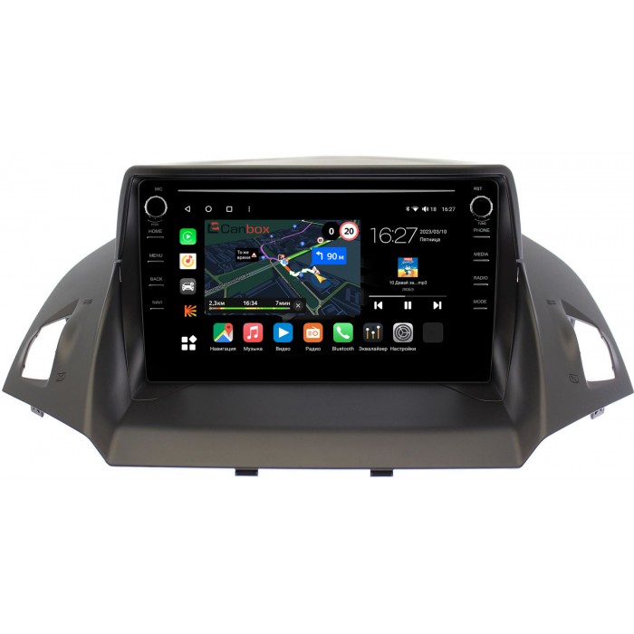 Штатная магнитола Ford Kuga II 2013-2017 Canbox M-Line 7891-9028 на Android 10 (4G-SIM, 2/32, DSP, IPS) С крутилками