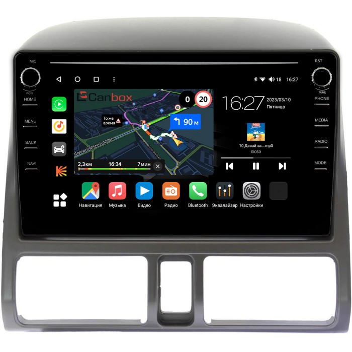Штатная магнитола Honda CR-V 2 (2001-2006) Canbox M-Line 7891-9204 Android 10 (4G-SIM, 2/32, DSP, IPS) С крутилками