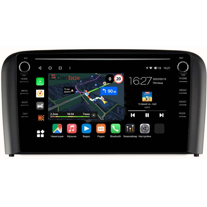 Штатная магнитола Volvo S80 I 1998-2006 Canbox M-Line 7891-9319 на Android 10 (4G-SIM, 2/32, DSP, IPS) С крутилками