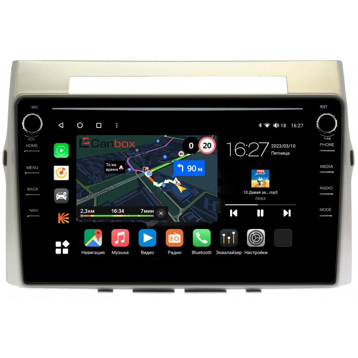 Штатная магнитола Toyota Corolla Verso (2004-2009) Canbox M-Line 7891-9325 на Android 10 (4G-SIM, 2/32, DSP, IPS) С крутилками