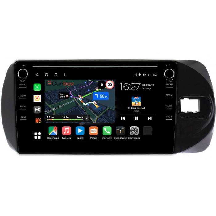 Штатная магнитола Toyota Vitz III (XP130) 2014-2019 (Тип 1) Canbox M-Line 7891-9374 на Android 10 (4G-SIM, 2/32, DSP, IPS) С крутилками