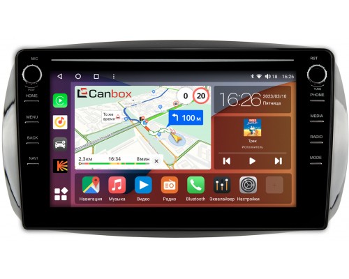 Smart Fortwo 3, Forfour 2 (2014-2022) Canbox H-Line 7892-9-019 на Android 10 (4G-SIM, 3/32, DSP, IPS) С крутилками