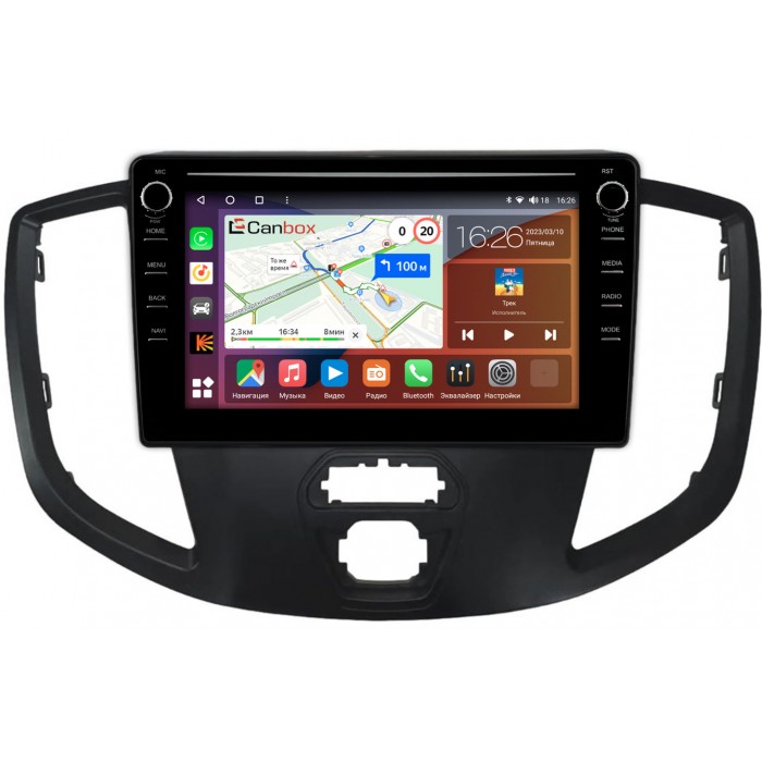 Штатная магнитола Ford Tourneo Custom 2012-2022, Transit Custom 2013-2022 (для компл. без радио) Canbox H-Line 7892-9-1554 на Android 10 (4G-SIM, 3/32, DSP, IPS) С крутилками