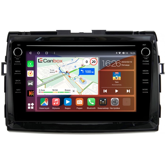 Штатная магнитола Toyota Estima 3, Previa 3 (2006-2019) Canbox H-Line 7892-9-199 на Android 10 (4G-SIM, 3/32, DSP, IPS) С крутилками (глянец)