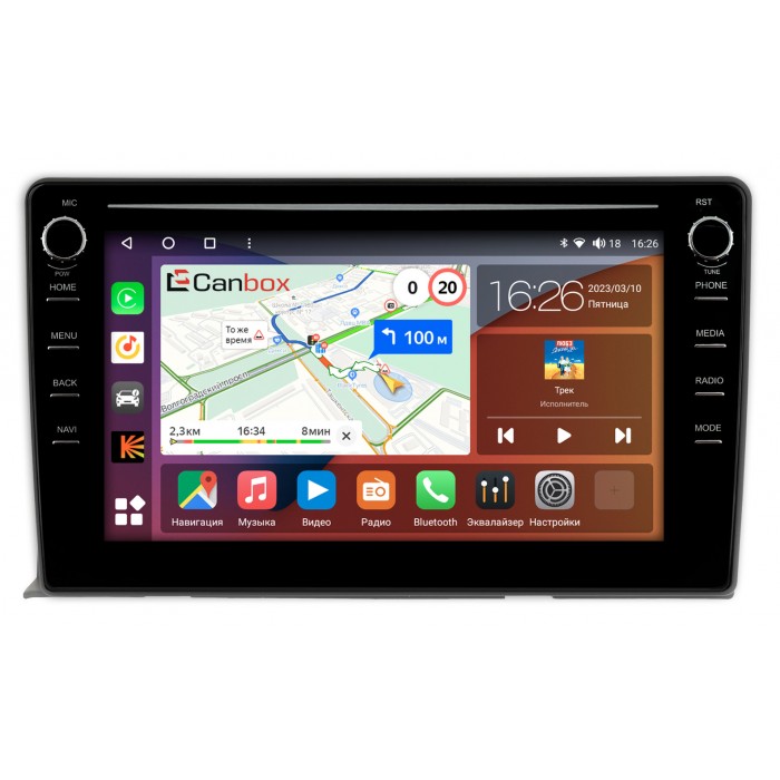 Штатная магнитола Toyota ISis 2004-2018 Canbox H-Line 7892-9-458 на Android 10 (4G-SIM, 3/32, DSP, IPS) С крутилками