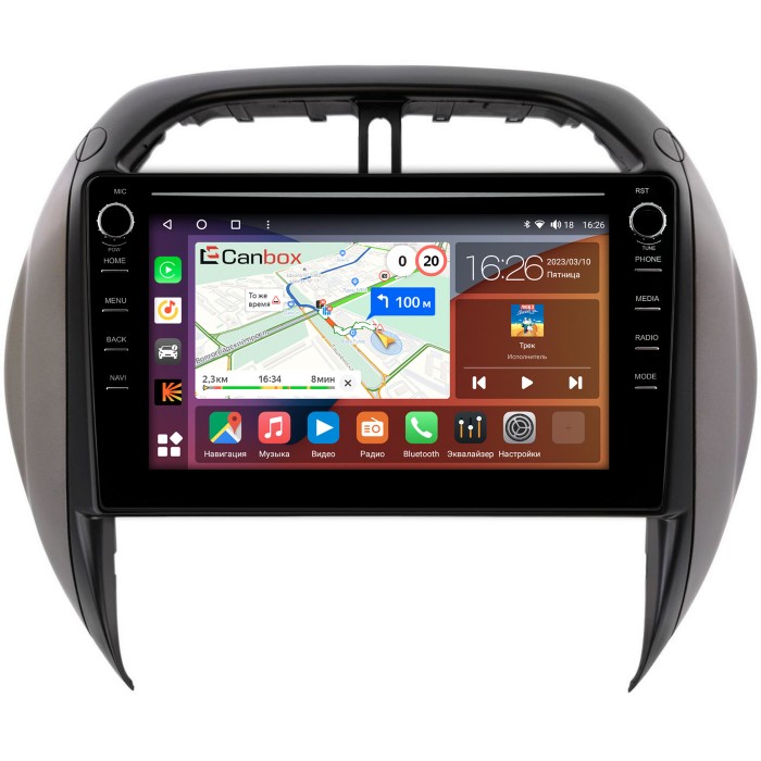 Штатная магнитола Toyota RAV4 (XA20) 2003-2006 Canbox H-Line 7892-9-508 на Android 10 (4G-SIM, 3/32, DSP, IPS) С крутилками