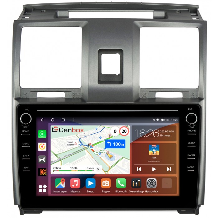 Штатная магнитола UAZ Patriot I 2012-2016 Canbox H-Line 7892-9-UA006N на Android 10 (4G-SIM, 3/32, DSP, IPS) С крутилками