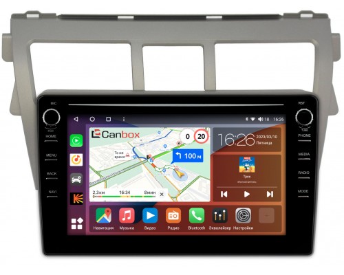 Toyota Belta (2005-2012) Canbox H-Line 7892-9068 на Android 10 (4G-SIM, 3/32, DSP, IPS) С крутилками