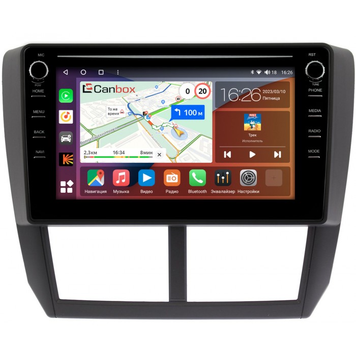 Штатная магнитола Subaru Forester 3, Impreza 3 (2007-2013) Canbox H-Line 7892-9080 на Android 10 (4G-SIM, 3/32, DSP, IPS) С крутилками