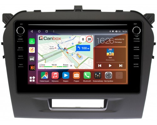 Suzuki Vitara 2014-2022 Canbox H-Line 7892-9103 Android 10 (4G-SIM, 3/32, DSP, IPS) С крутилками