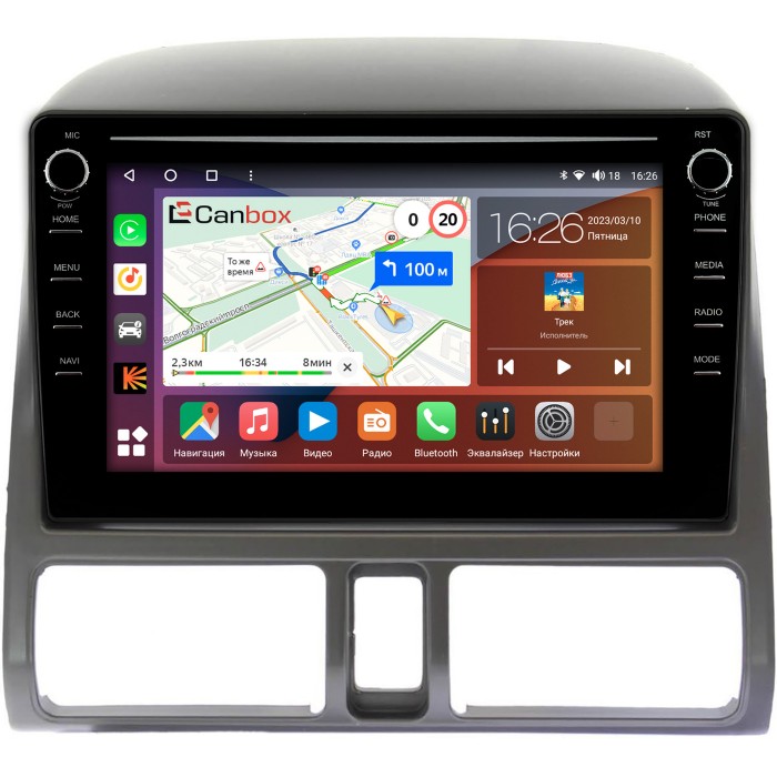 Штатная магнитола Honda CR-V 2 (2001-2006) Canbox H-Line 7892-9204 Android 10 (4G-SIM, 3/32, DSP, IPS) С крутилками