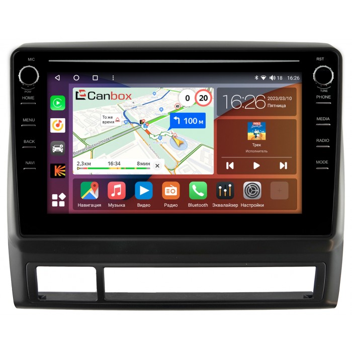 Штатная магнитола Toyota Tacoma II 2004-2011 (матовая) Canbox H-Line 7893-9-114 на Android 10 (4G-SIM, 4/64, DSP, IPS) С крутилками