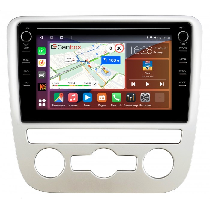 Штатная магнитола Volkswagen Scirocco 2009-2015 (для авто с автоматическим климатом) Canbox H-Line 7893-9-1244 на Android 10 (4G-SIM, 4/64, DSP, IPS) С крутилками
