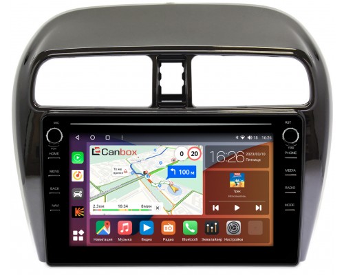 Mitsubishi Mirage VI (2012-2022) Canbox H-Line 7893-9-129 на Android 10 (4G-SIM, 4/64, DSP, IPS) С крутилками