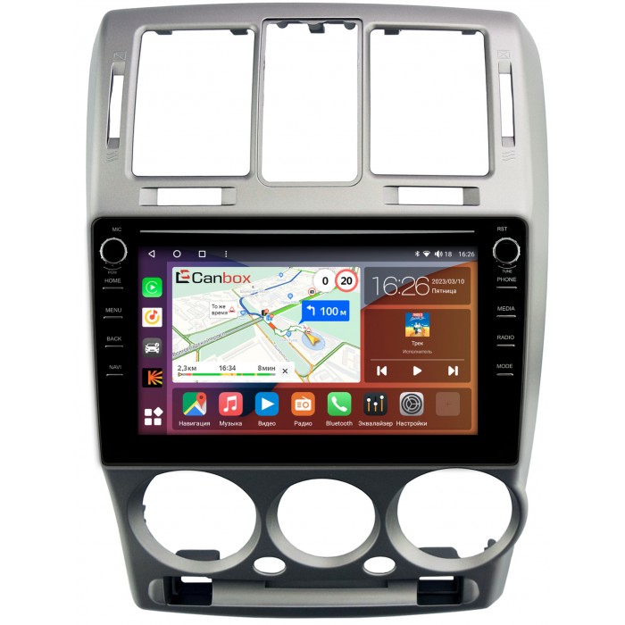 Штатная магнитола Hyundai Getz (2002-2011) Canbox H-Line 7893-9-1322 на Android 10 (4G-SIM, 4/64, DSP, IPS) С крутилками