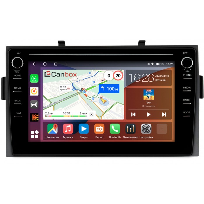 Штатная магнитола Honda Ridgeline (2005-2014) Canbox H-Line 7893-9-2685 на Android 10 (4G-SIM, 4/64, DSP, IPS) С крутилками