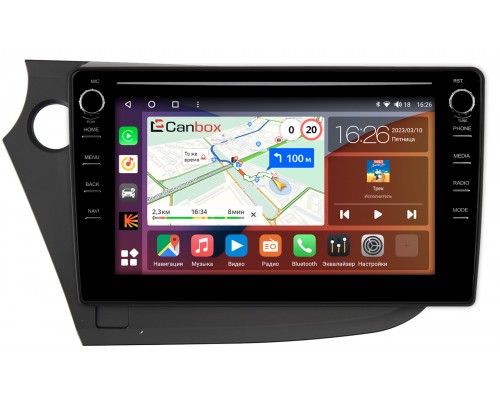 Honda Insight II (2009-2014) (левый руль) Canbox H-Line 7893-9-303 на Android 10 (4G-SIM, 4/64, DSP, IPS) С крутилками