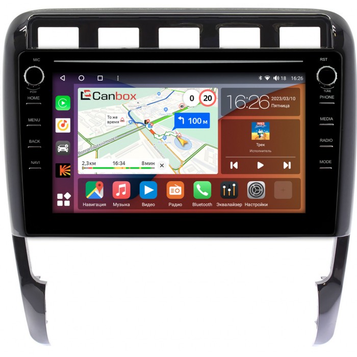 Штатная магнитола Porsche Cayenne (955) (2002-2007), Cayenne (957) (2007-2010) Canbox H-Line 7893-9-366 на Android 10 (4G-SIM, 4/64, DSP, IPS) С крутилками