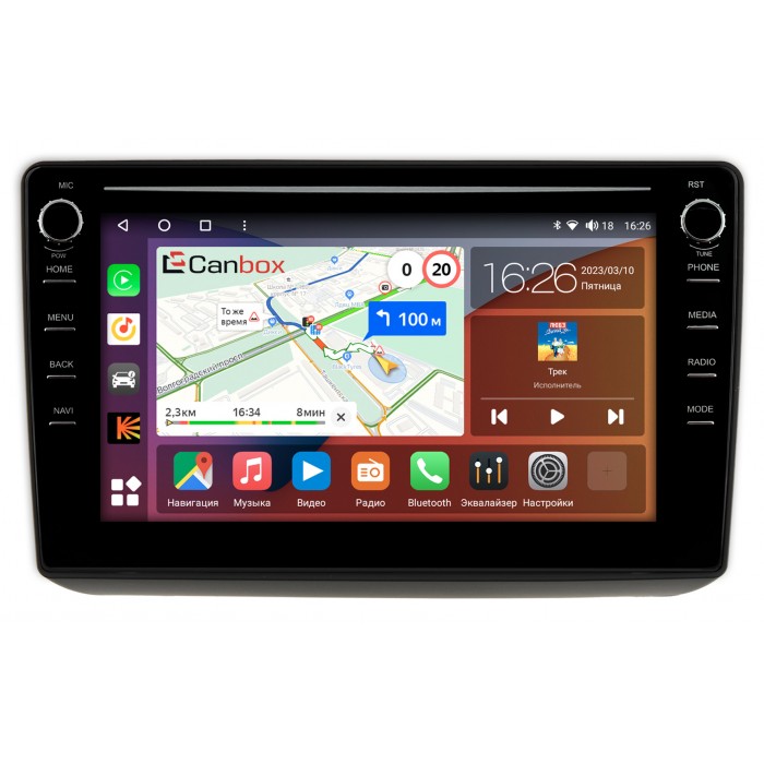 Штатная магнитола Jeep Grand Cherokee 4 (WK2) (2013-2022) Canbox H-Line 7893-9-3781 на Android 10 (4G-SIM, 4/64, DSP, IPS) С крутилками