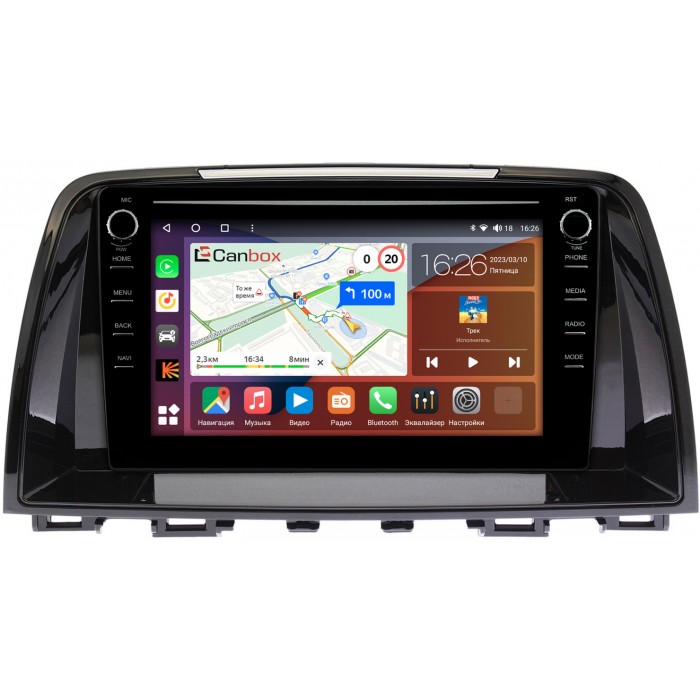 Штатная магнитола Mazda 6 (GJ) (2012-2015) Canbox H-Line 7893-9-435 на Android 10 (4G-SIM, 4/64, DSP, IPS) С крутилками