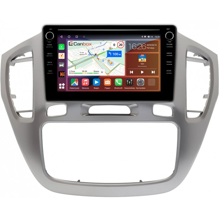 Штатная магнитола Toyota Highlander (U20), Kluger (XU20) (2000-2007) (серебро) Canbox H-Line 7893-9-614 на Android 10 (4G-SIM, 4/64, DSP, IPS) С крутилками