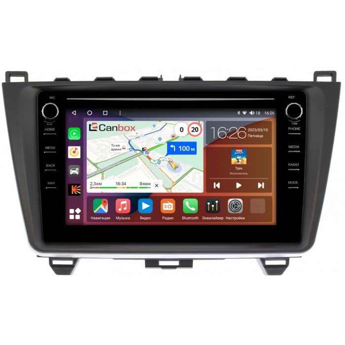 Штатная магнитола Mazda 6 (GH) (2007-2013) Canbox H-Line 7893-9033 на Android 10 (4G-SIM, 4/64, DSP, IPS) С крутилками