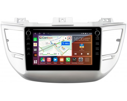 Hyundai Tucson III 2015-2018 Canbox H-Line 7893-9041 на Android 10 (4G-SIM, 4/64, DSP, IPS) С крутилками для авто без камеры