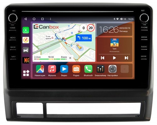 Toyota Tacoma II 2004-2011 (матовая) Canbox H-Line 7894-9-114 на Android 10 (4G-SIM, 6/128, DSP, IPS) С крутилками