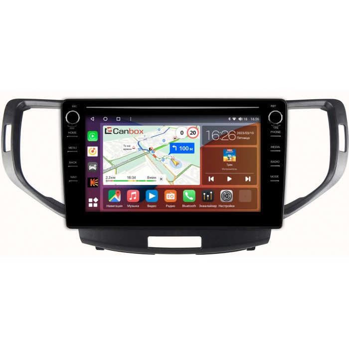 Штатная магнитола Honda Accord 8 (2007-2015) Canbox H-Line 7894-9-1358 на Android 10 (4G-SIM, 6/128, DSP, IPS) С крутилками