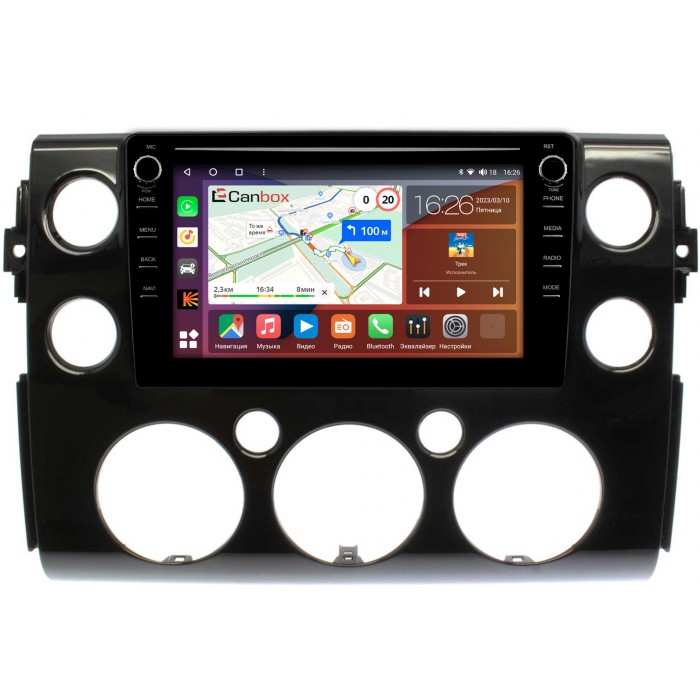 Штатная магнитола Toyota FJ Cruiser (2006-2022) Canbox H-Line 7894-9-188 на Android 10 (4G-SIM, 6/128, DSP, IPS) С крутилками