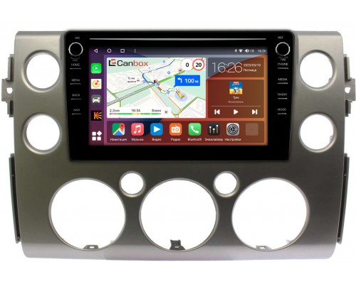 Toyota FJ Cruiser (2006-2022) (серебро) Canbox H-Line 7894-9-189 на Android 10 (4G-SIM, 6/128, DSP, IPS) С крутилками